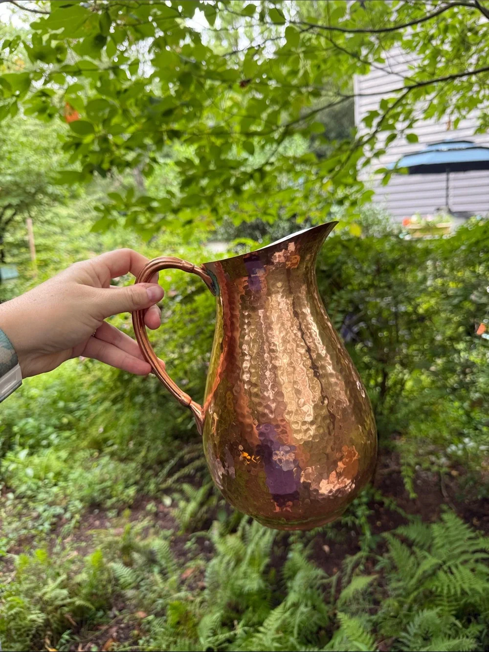 Gorham Hammered Copper Pitcher-Style Vase
